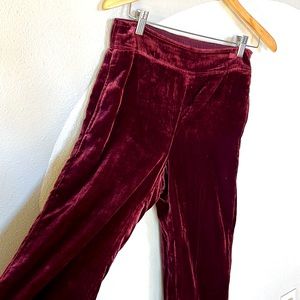 Wide leg velvet pants.